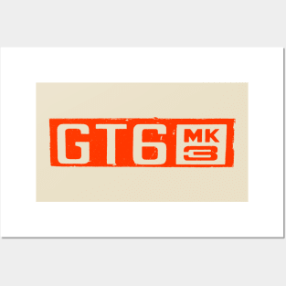 Triumph GT6 Mk3 classic 1970s sports car emblem red Posters and Art